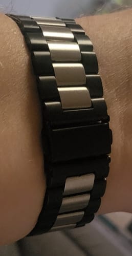 Customer photo review of Bracciale a acciaio nero/argento