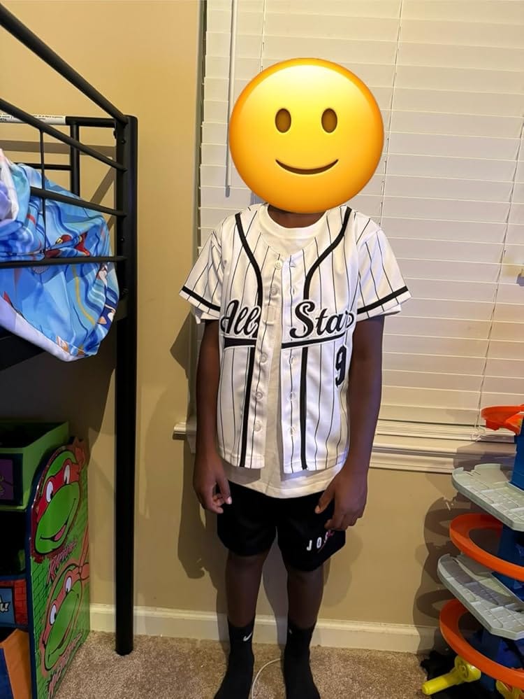 Customer photo review of Custom White Navy Stripe Fashion Authentic Baseball Jersey
