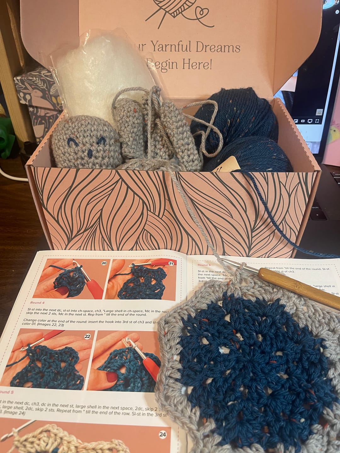 Customer photo review of [1-Month-Prepaid] Hooks & Needles Subscription Box #1