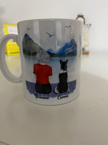 Customer photo review of Girl & Dogs - Life is better with a dog Personalised Mug