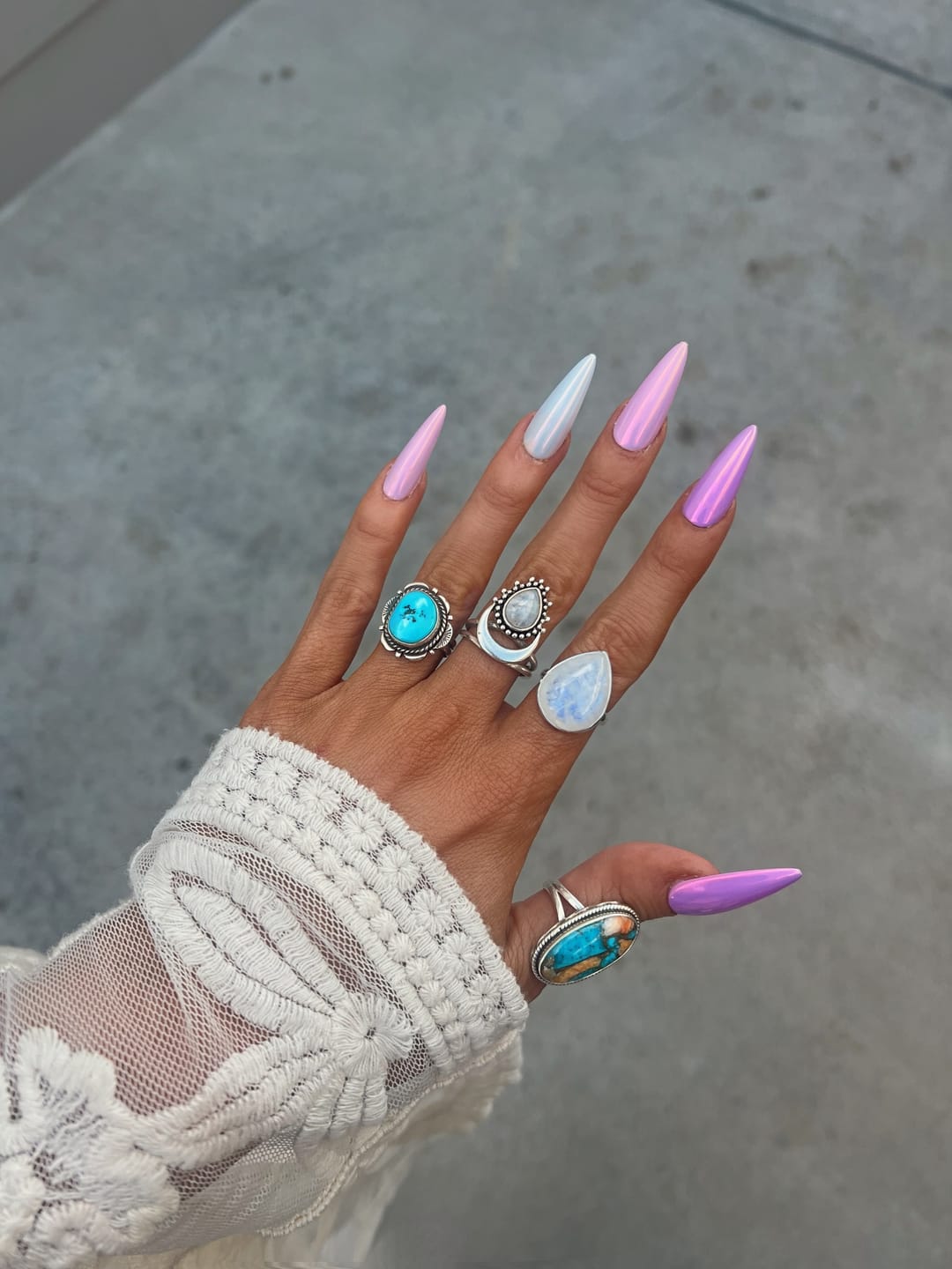 Customer photo review of Rain Drop Moonstone Ring