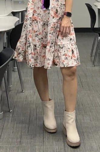 Customer photo review of ISADORA™ - WOMEN'S ORTHOPEDIC ROUND-TOE STRETCH SLIP ON COMBAT BOOTS