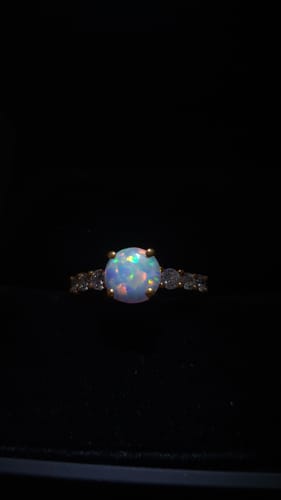 Customer photo review of 1.5ct Slovenia Opal Engagement Ring