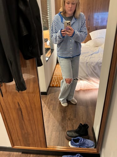 Customer photo review of Leighton Striped Cardigan
