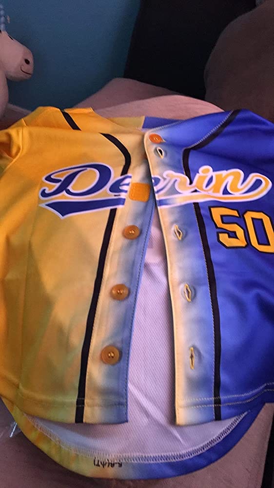 Customer photo review of Custom Pink Blue-Black Gradient Fashion Authentic Baseball Jersey