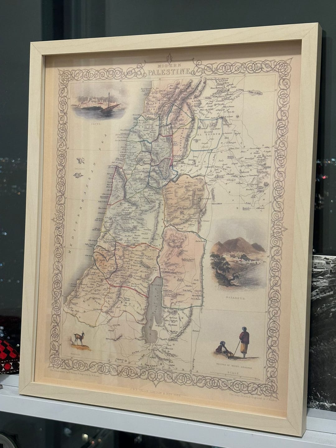 Customer photo review of Old Map of Palestine in 1851 - Israel, West Bank, Gaza, Nazareth, Nablus, Haifa, Jerusalem