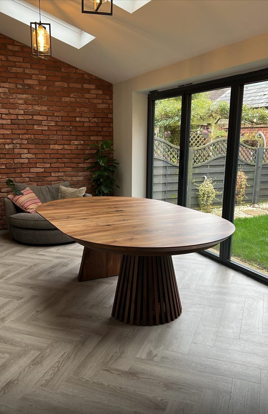 Customer photo review of Vivien Extendable Round Dining Table in Darker Walnut