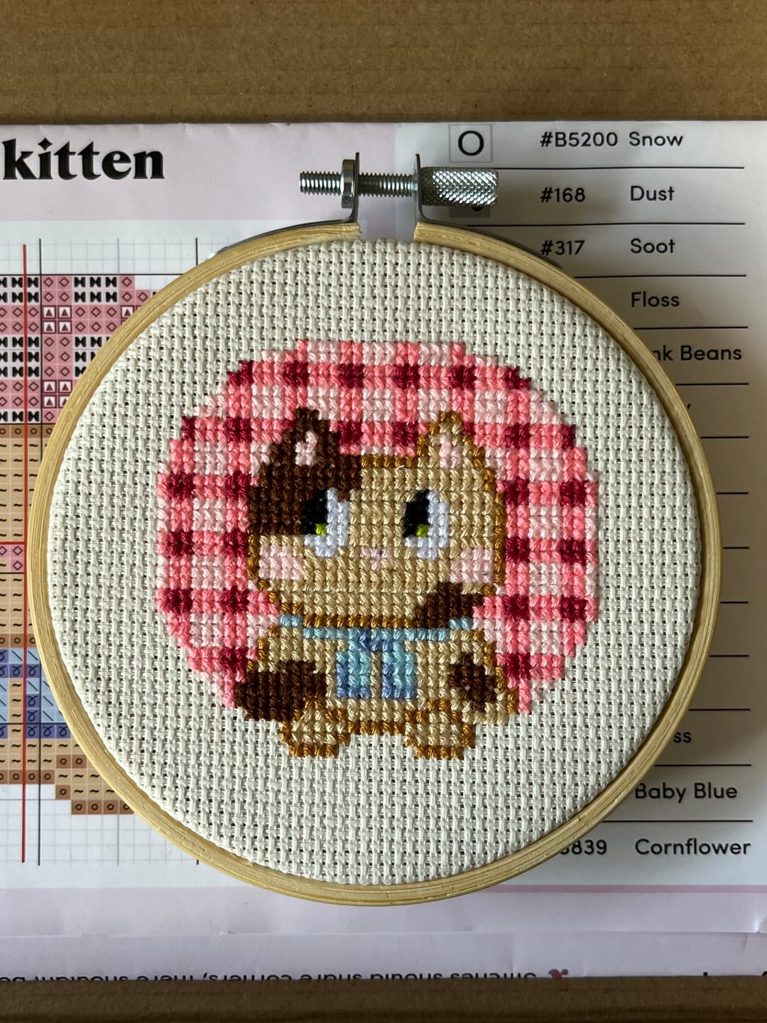 Customer photo review of KITTEN MINIS Cross Stitch Kit
