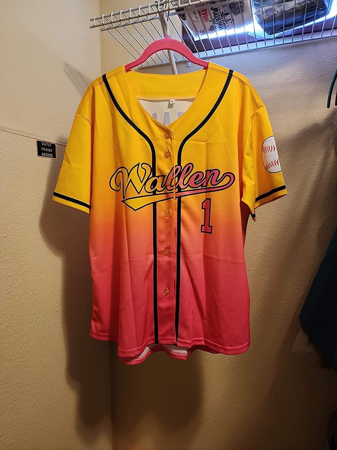 Customer photo review of Custom Pink Blue-Black Gradient Fashion Authentic Baseball Jersey