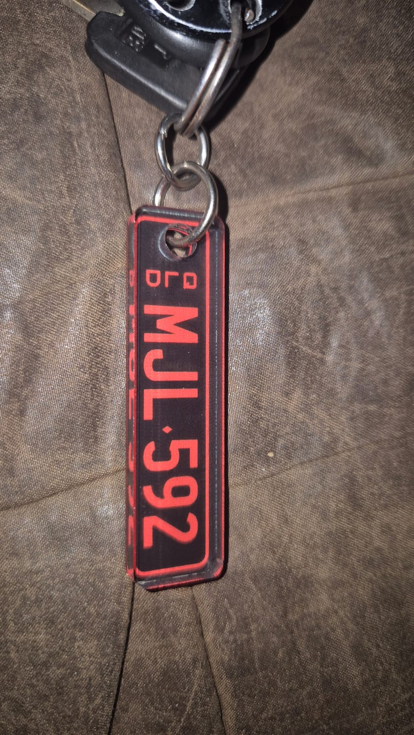 Customer photo review of QLD Colour Licence Plate Custom Keychain