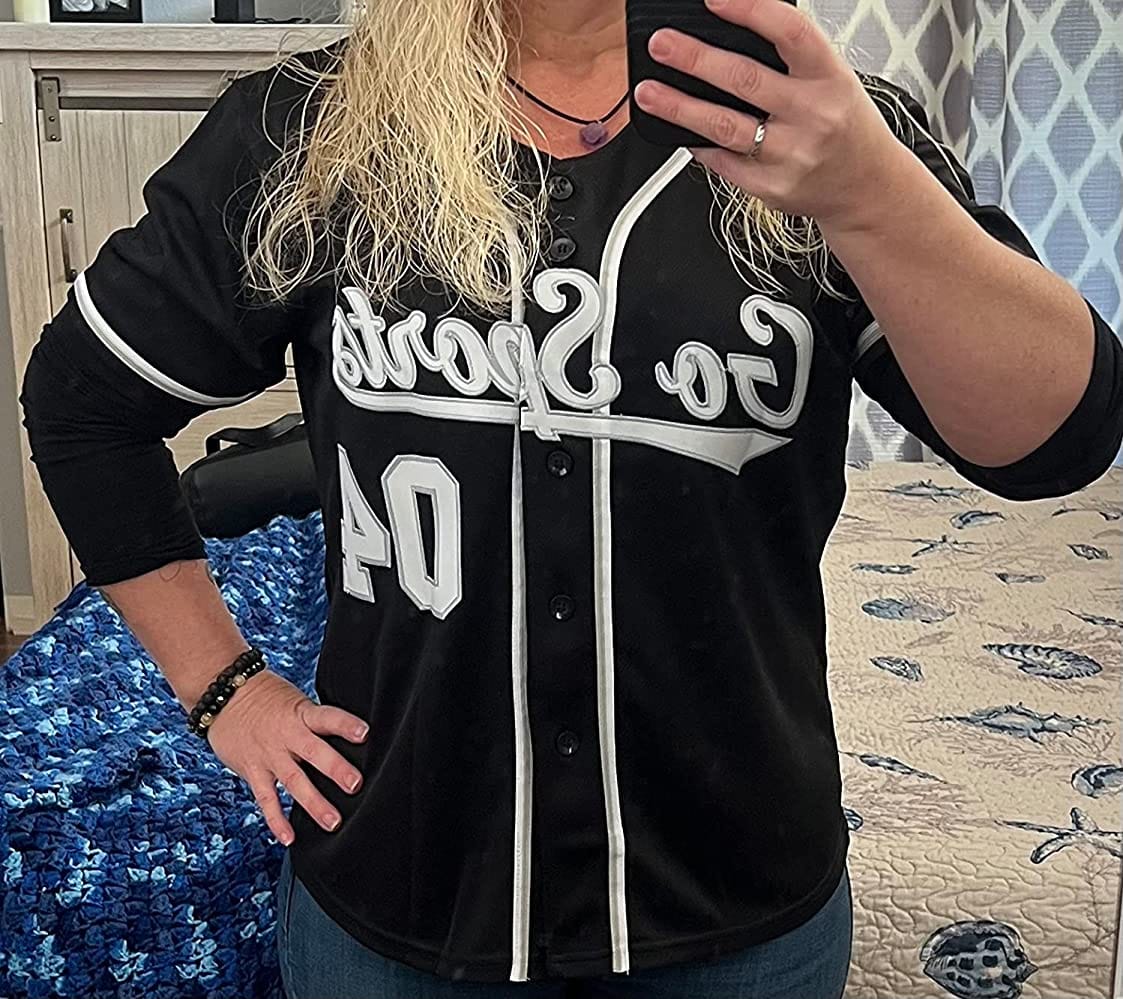 Customer photo review of Custom Black Old Gold Classic Style Authentic Baseball Jersey