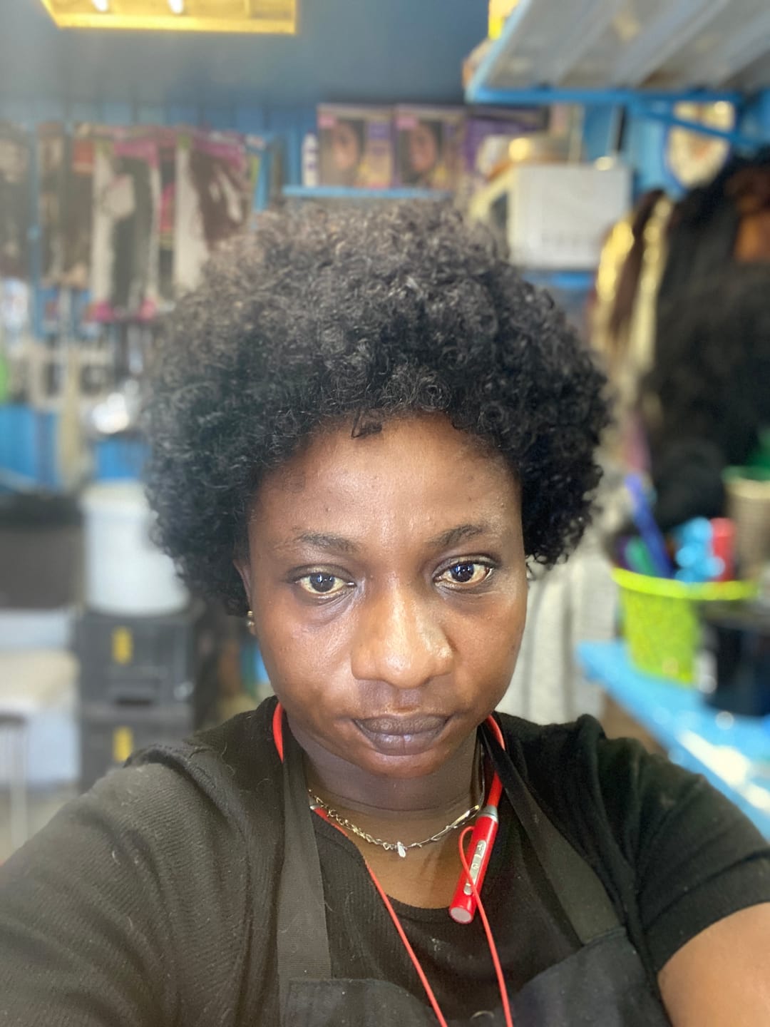 Customer photo review of Brazilian Curly Afro full Cap 8"