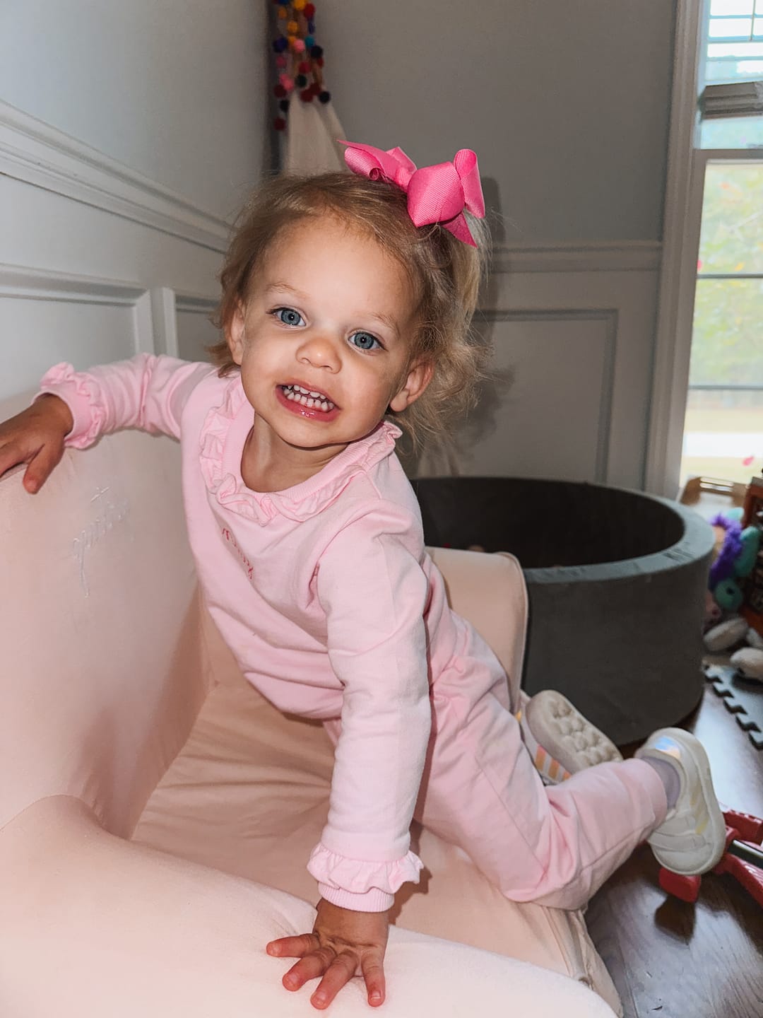 Customer photo review of Pink Ruffle Jogger Set