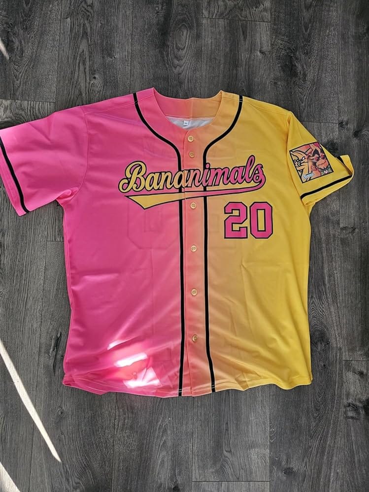 Customer photo review of Custom Pink Blue-Black Gradient Fashion Authentic Baseball Jersey