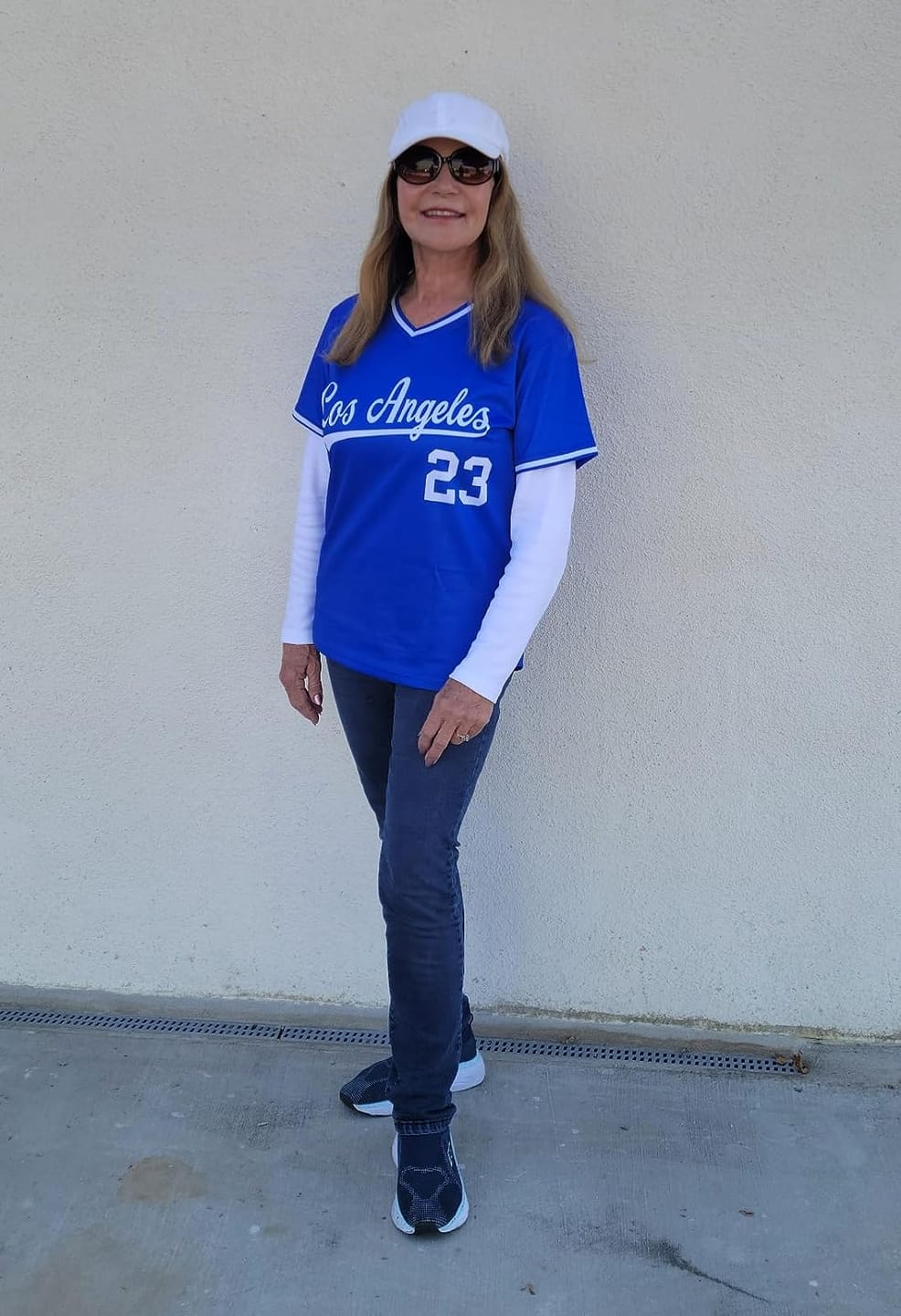 Customer photo review of Custom Royal White-Light Blue Hook Classic Style Authentic Baseball Jersey