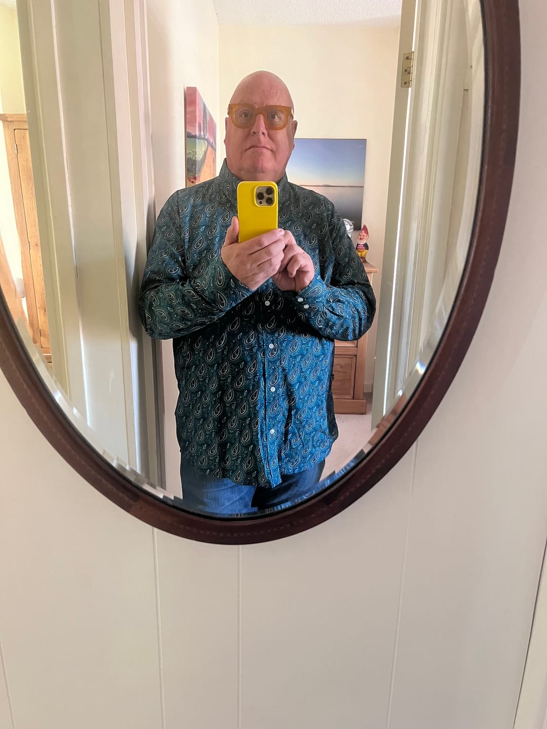 Customer photo review of Men's Blue Paisley Shirt - PS-27