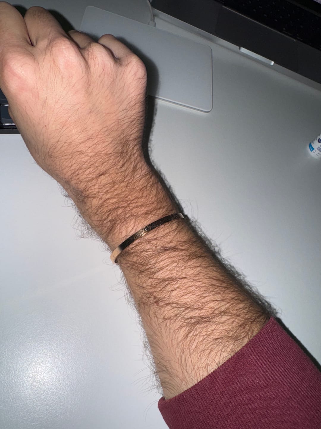 Customer photo review of Rose Gold Personalised Cuff Bracelet