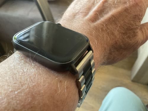 Customer photo review of Bracciale a acciaio nero/argento