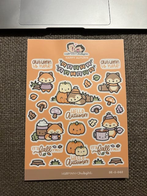 Customer photo review of Happy Autumn Sticker Sheet