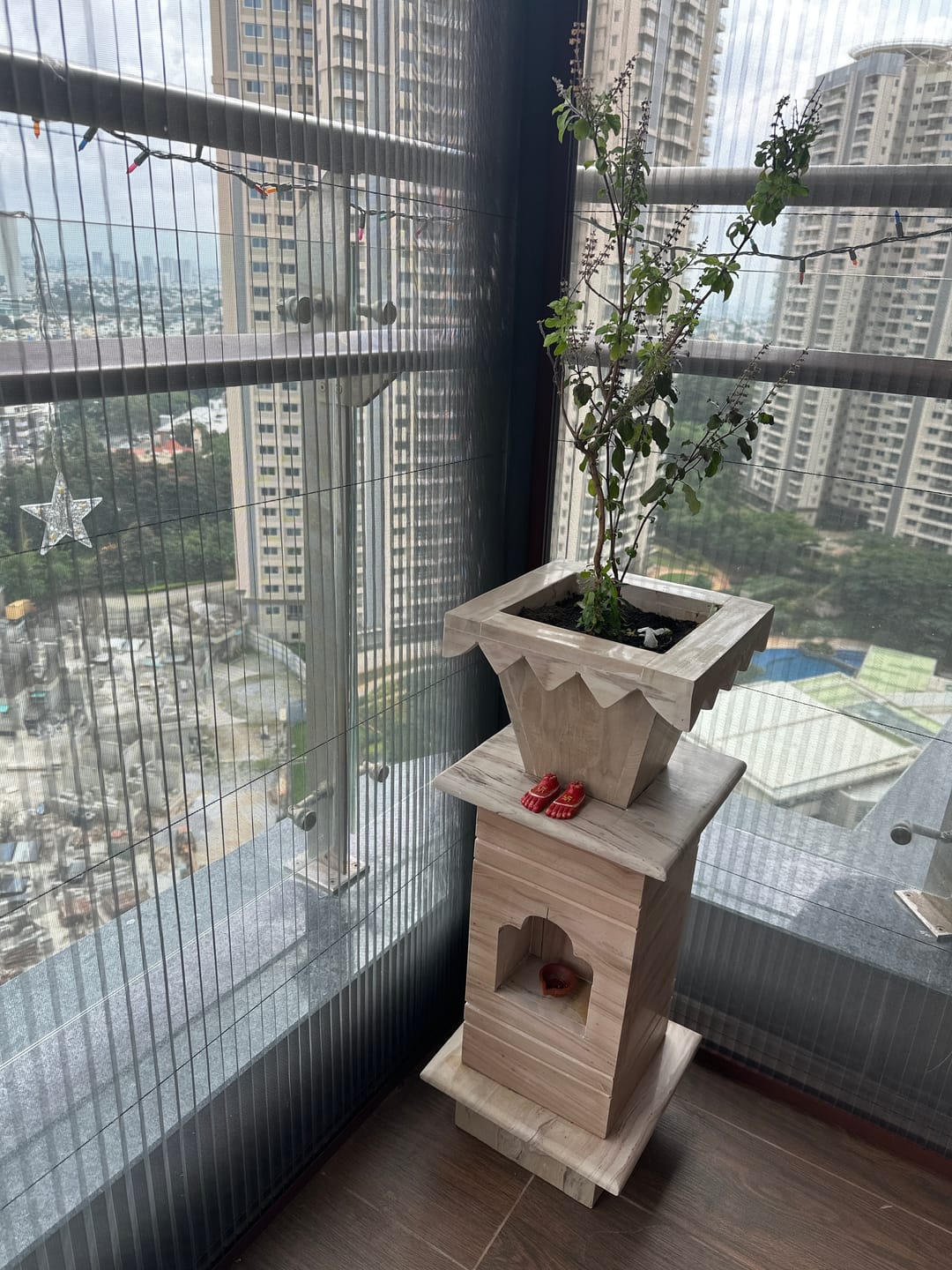 Customer photo review of Marble Tulsi Pot, Brown - Handicraft Bazaar