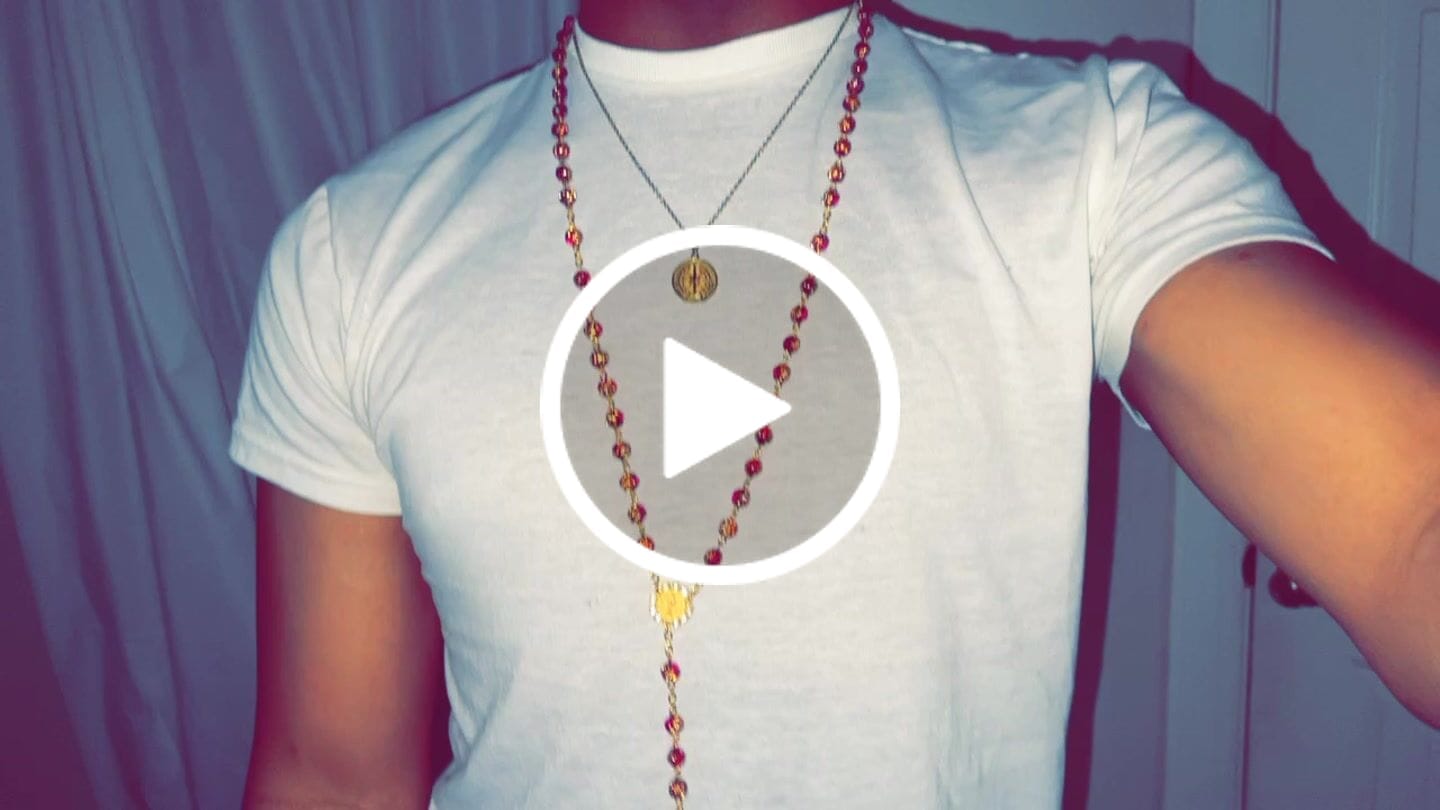 Customer video review of FREE Today: Christian Art St. Benedict Medal & Crucifix of 8 mm Round Multicolor Acrylic Alloy Chain Rosary