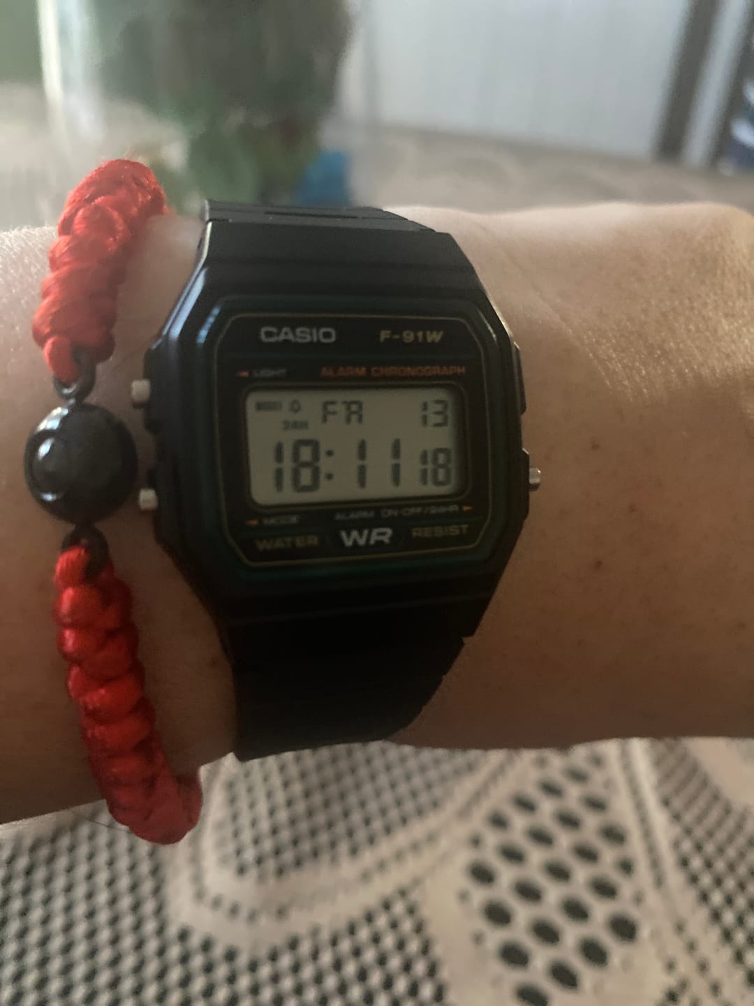 Customer photo review of Reloj Casio Vintage F-91W-3DG Clásico Líneas Verdes