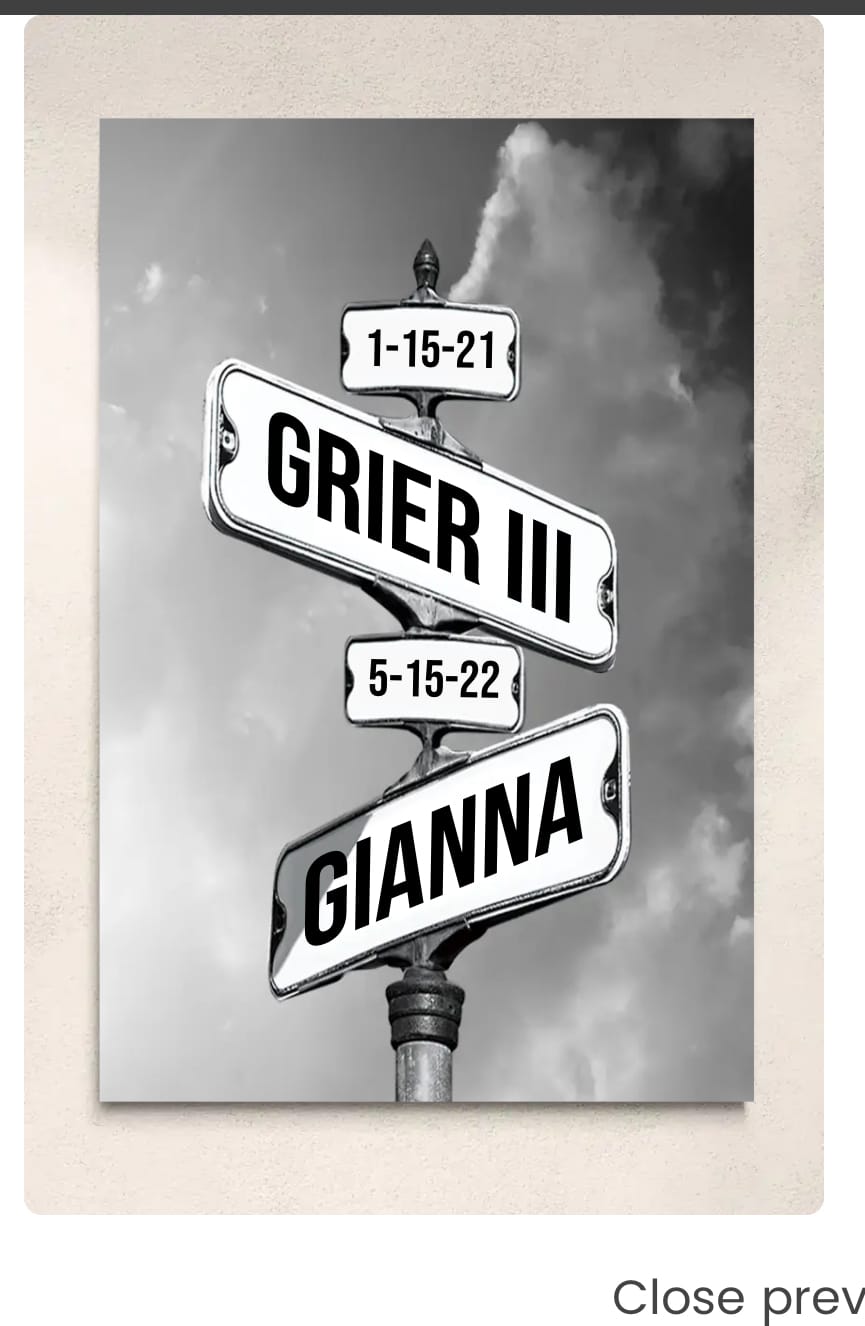 Customer photo review of NAMES ONLY STREET SIGN by Cstm Canvas