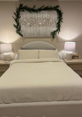 Customer photo review of Cleo Arched Platform Bed - Heathered Weave Ivory