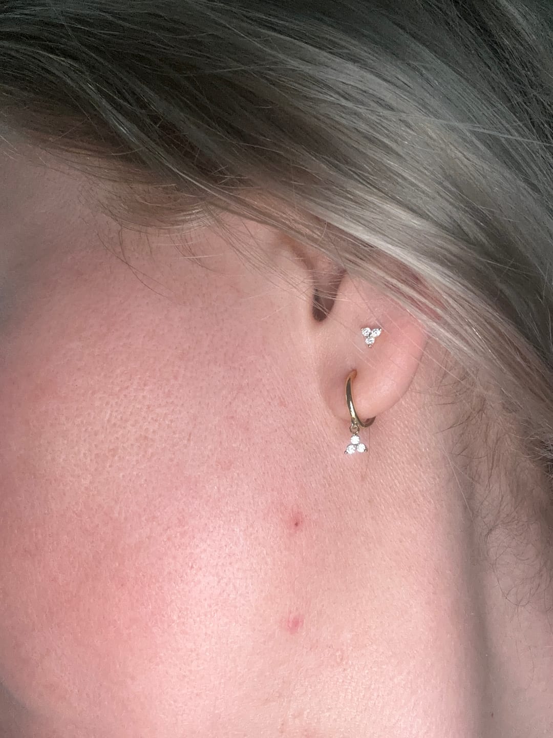Customer photo review of Lotus Dangling Hoop Earrings