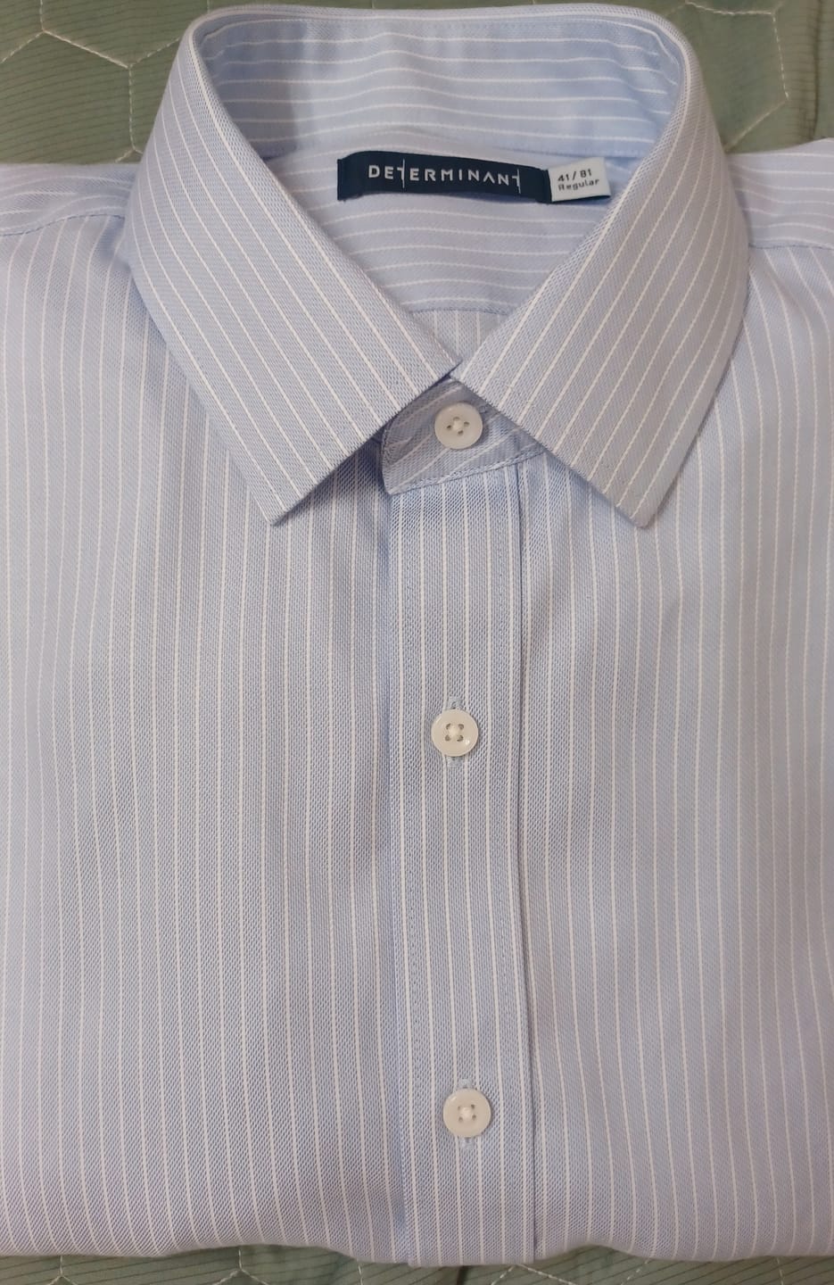 Customer photo review of Wrinkle-Free Dobby Dress Shirt | Blue Stripes 8301NZ