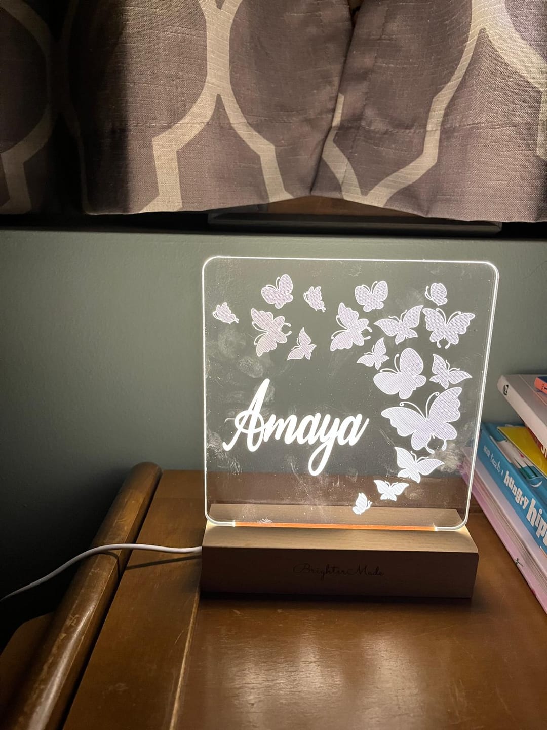 Customer photo review of Butterflies - Personalized Night Light