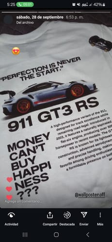 Customer photo review of GT3 RS HAPINESS T-SHIRT