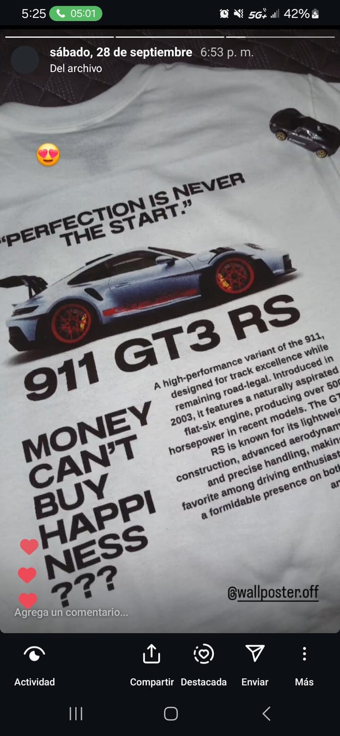 Customer photo review of GT3 RS HAPINESS T-SHIRT