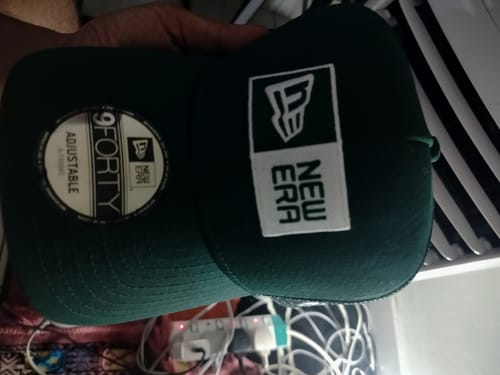Customer photo review of 9FORTY A-Frame Trucker Box Logo Dark Green Snapback