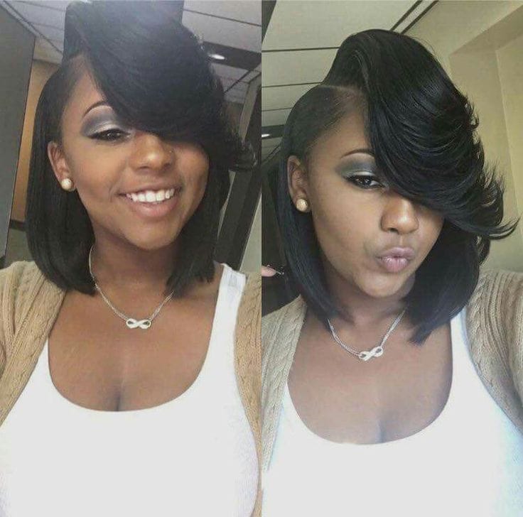 Customer photo review of Luvwin Side Parted Layered Texture Bob Wig 5x5 Closure Wig For Black Women