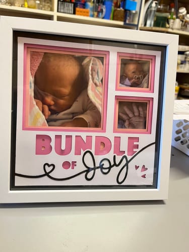 Customer photo review of Christmas Memories Customizable Layered Shadow Box Project