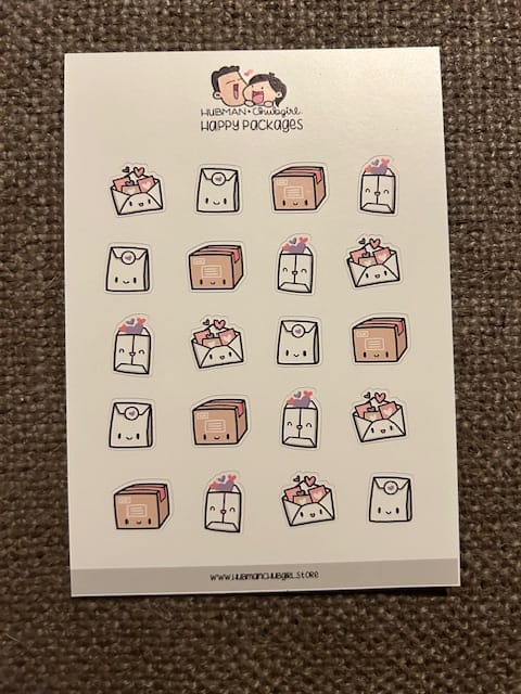 Customer photo review of Happy Packages Planner Stickers