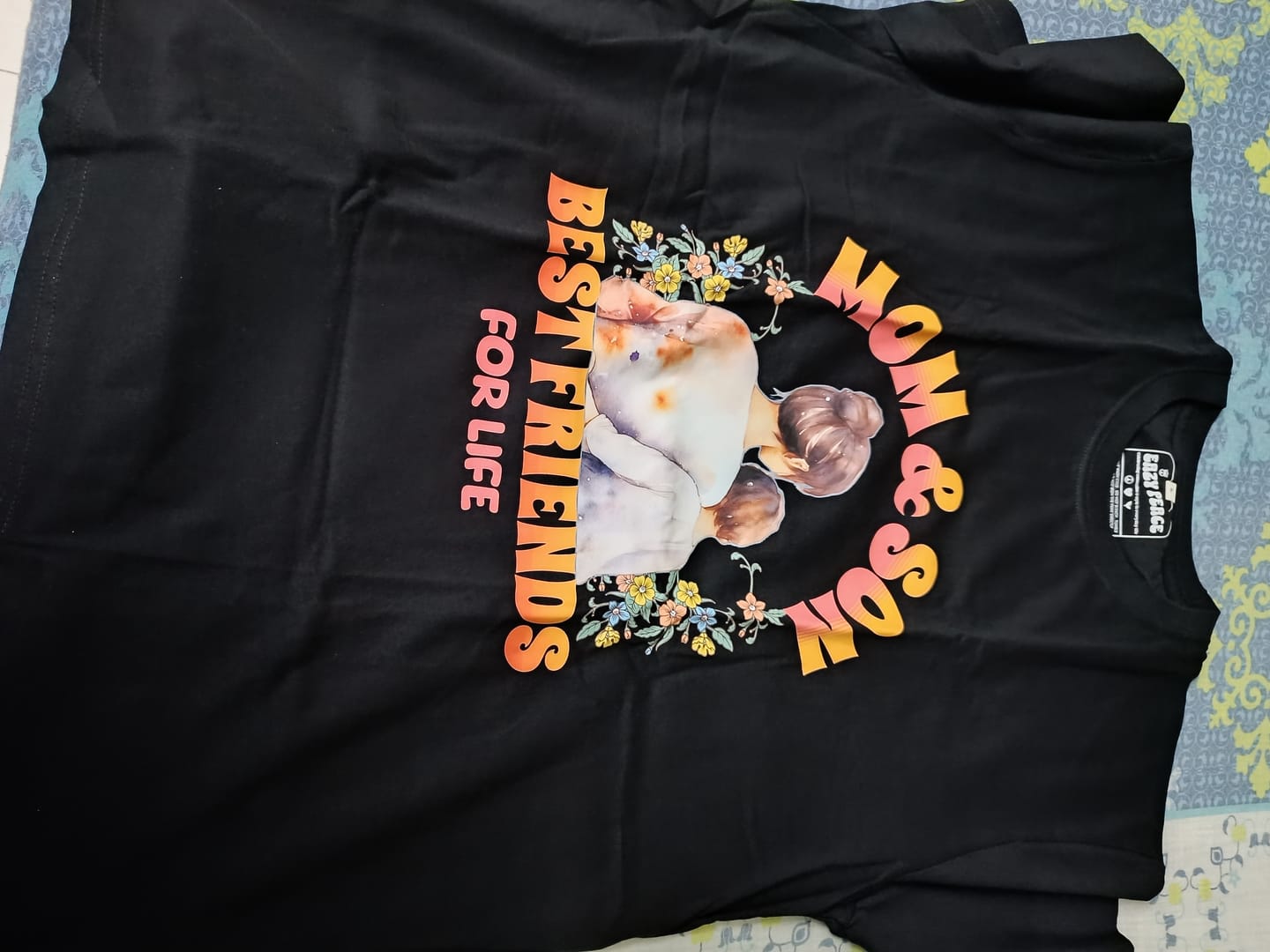Customer photo review of Mom and Son Best Friends for Life | Oversized 100% Cotton T-Shirt