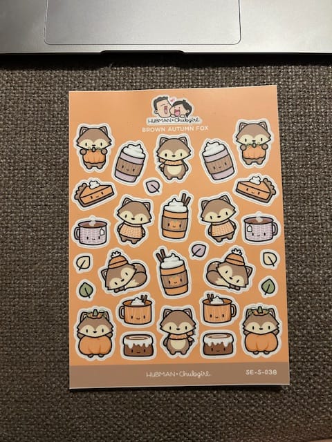 Customer photo review of Brown Fox Sticker Sheet
