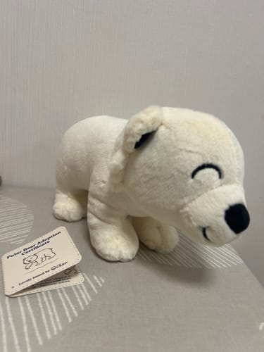 Customer photo review of Polar Bear Adoption Plushie