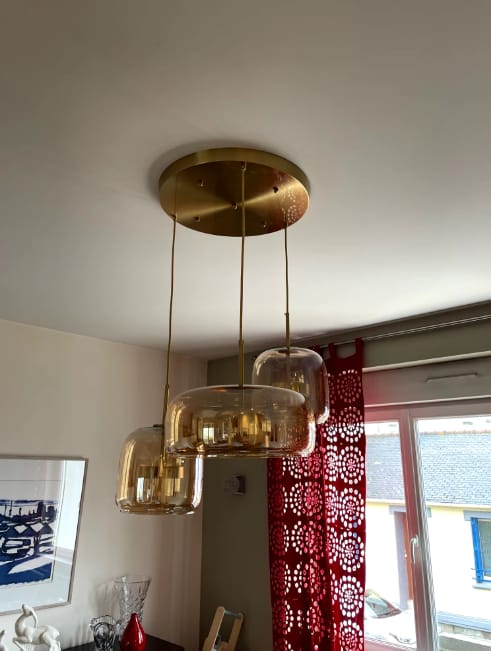Customer photo review of Suspension LED en verre teinté et fumé