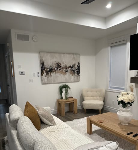 Customer photo review of 'Abstract Neutral Splash' Framed Canvas