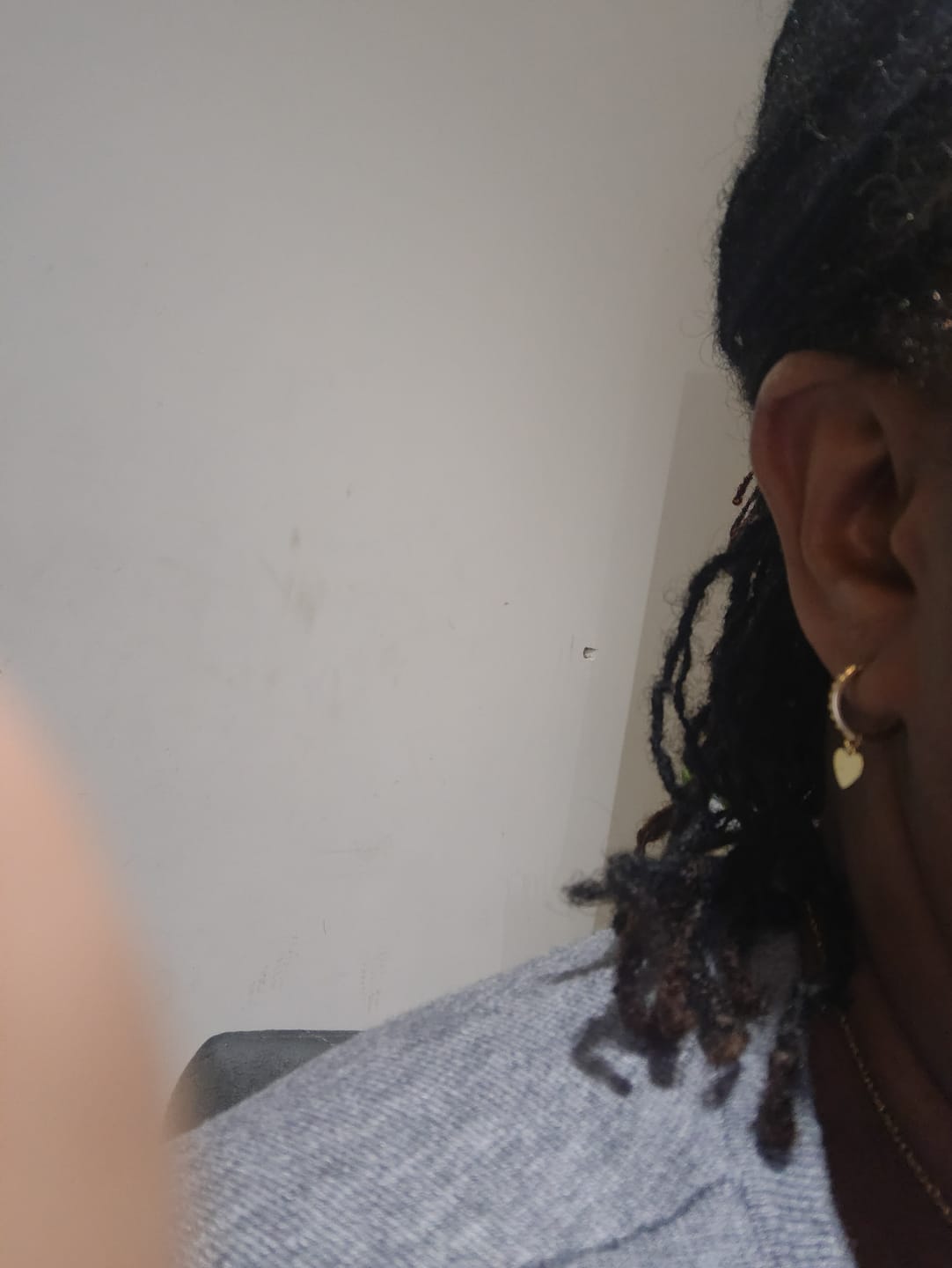 Customer photo review of Amore Heart Hoop Earrings Gold