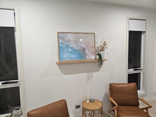 Customer photo review of Curved Floating Shelf