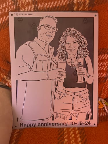 Customer photo review of Custom Metal Portrait