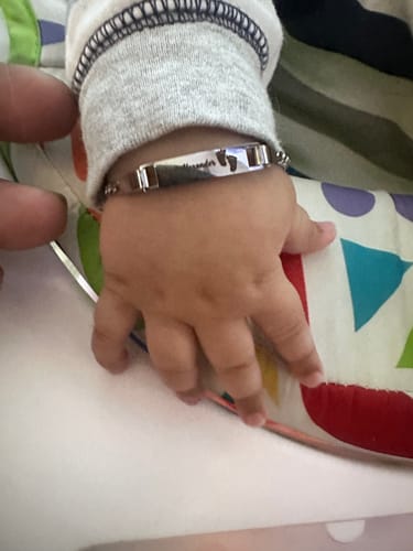 Customer photo review of Personalized Baby Name and Birthstone Bracelet