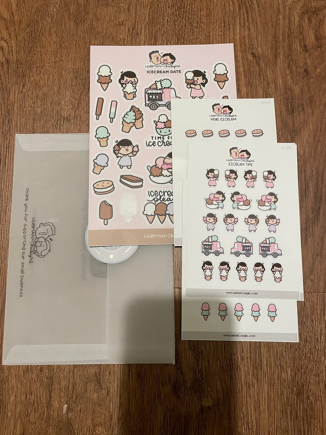 Customer photo review of Ice cream Date Sticker Set