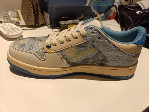 Customer photo review of Van Gogh Starry Night inspired sneakers
