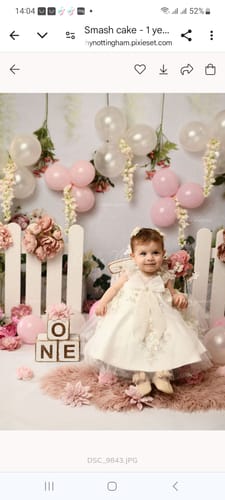 Customer photo review of Toddler Formal Princess Dress Baby Girl White Flower Girl Dress Girl Birthday Party Dresses