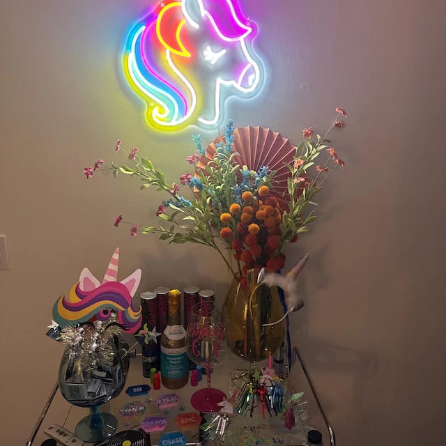 Customer photo review of Unicorn Neon Light Kid Room Decor Baby Led Neon Sign